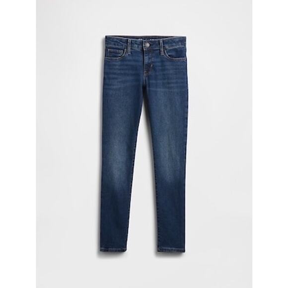GAP Kids 12 Mid Rise Everyday Super Skinny Jeans Dark Indigo Wash Stretch Denim - Picture 3 of 12